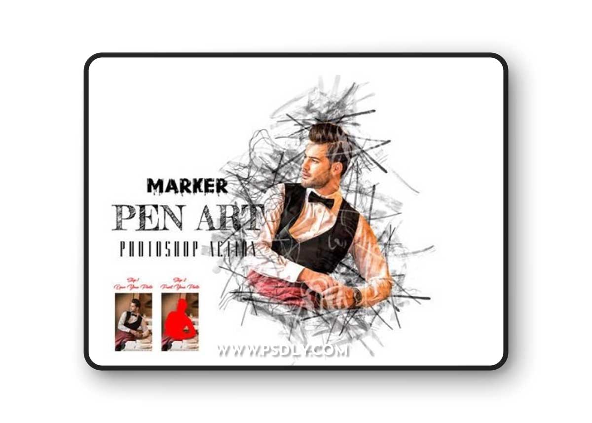 Marker Pen Art Photoshop Action