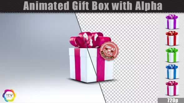 Videohive Animated Gift Box with Alpha 6632761