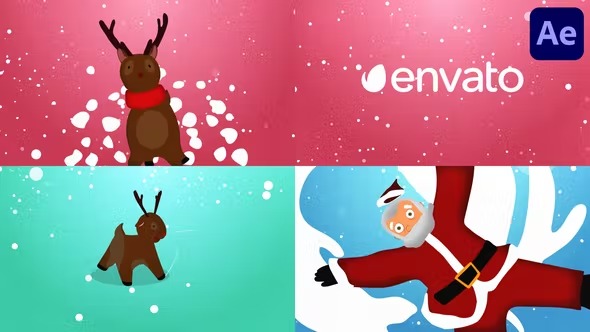 Videohive Christmas Santa and Deers Logo Pack for After Effects 40994875
