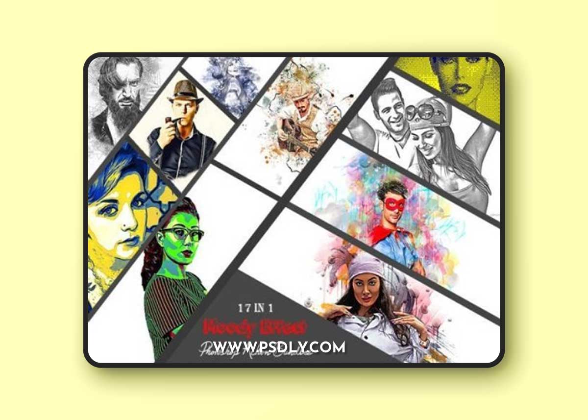 Moody Effect Photoshop Action Bundles - 17 IN 1