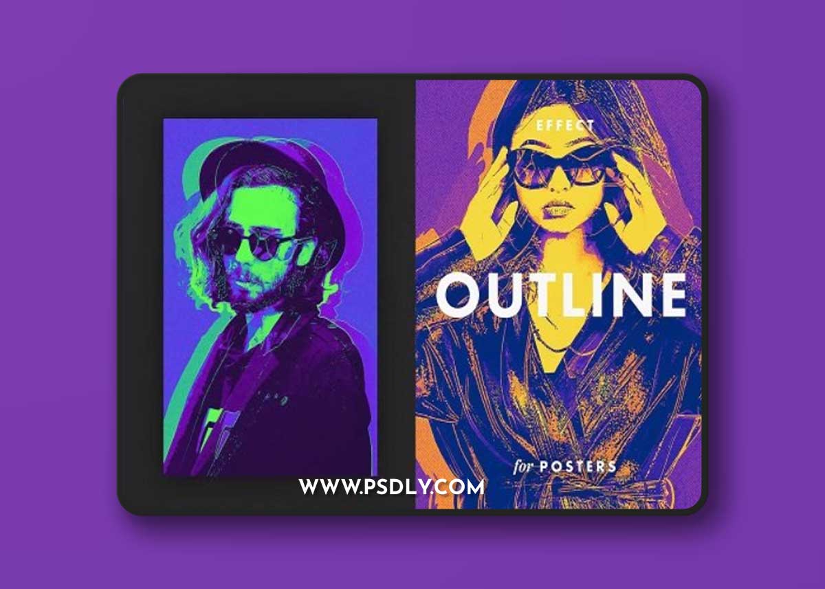 Neon Outline Poster Effect GJYQZC2