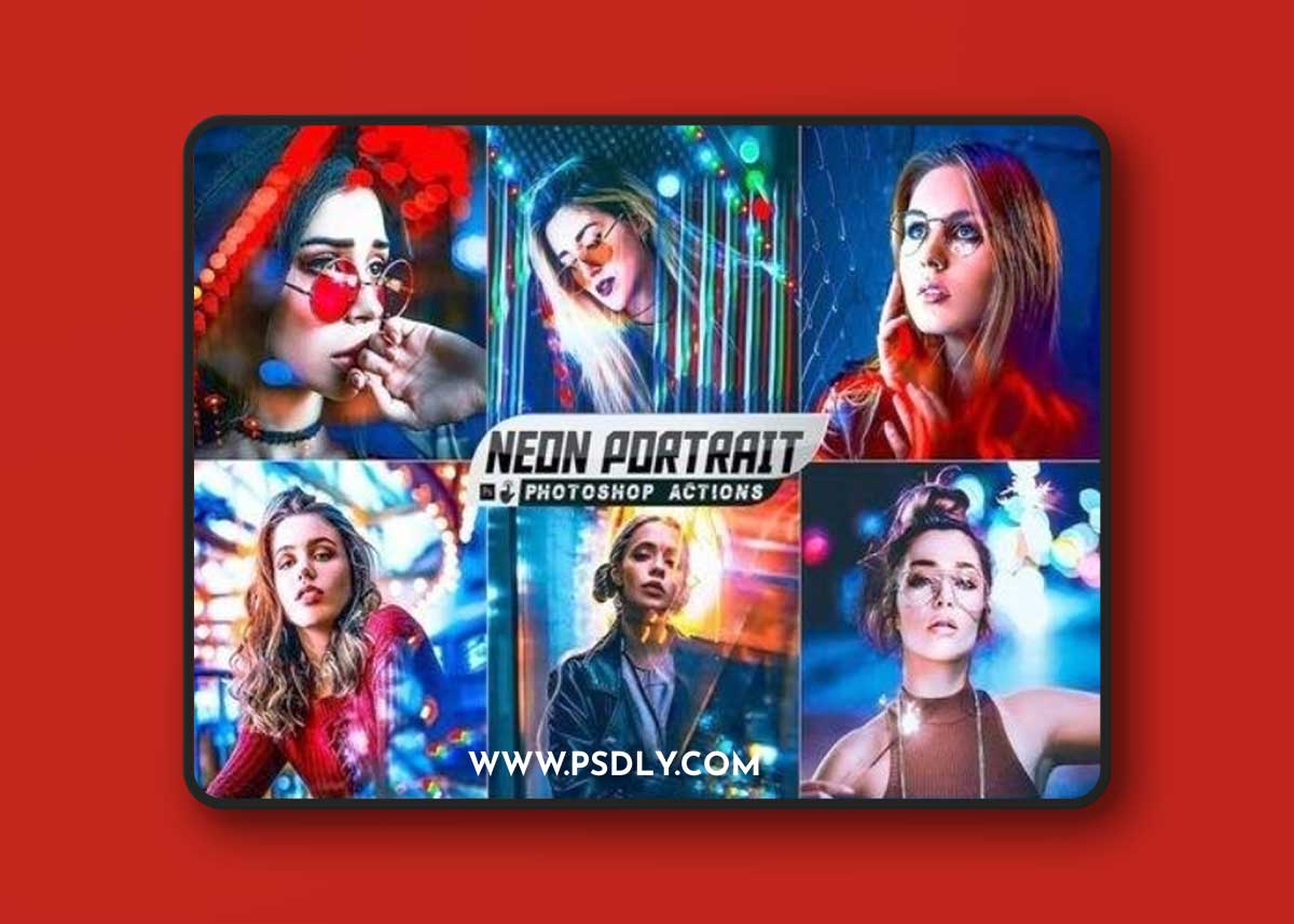 Neon Portrait Photoshop Action NUL8GTD