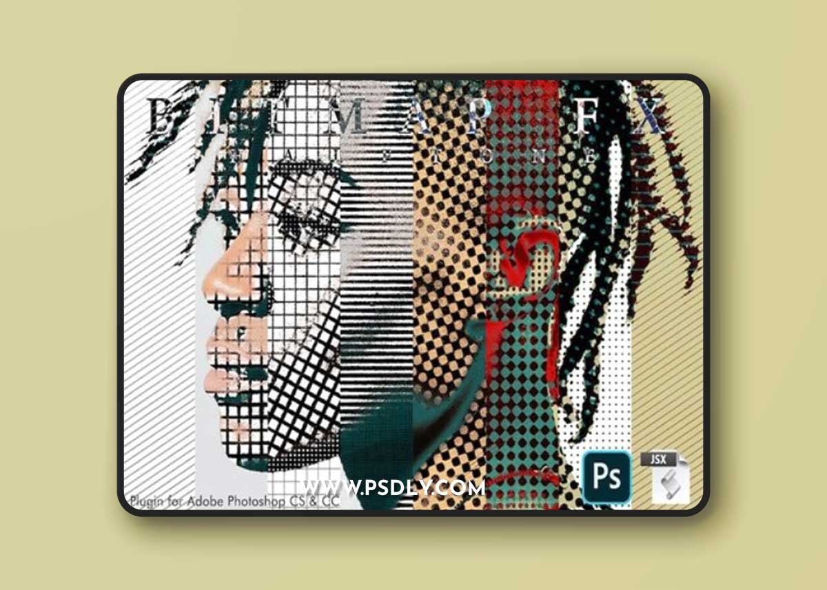 Real Bitmap Halftone FX - Photoshop Plugin Action G3QSF8L