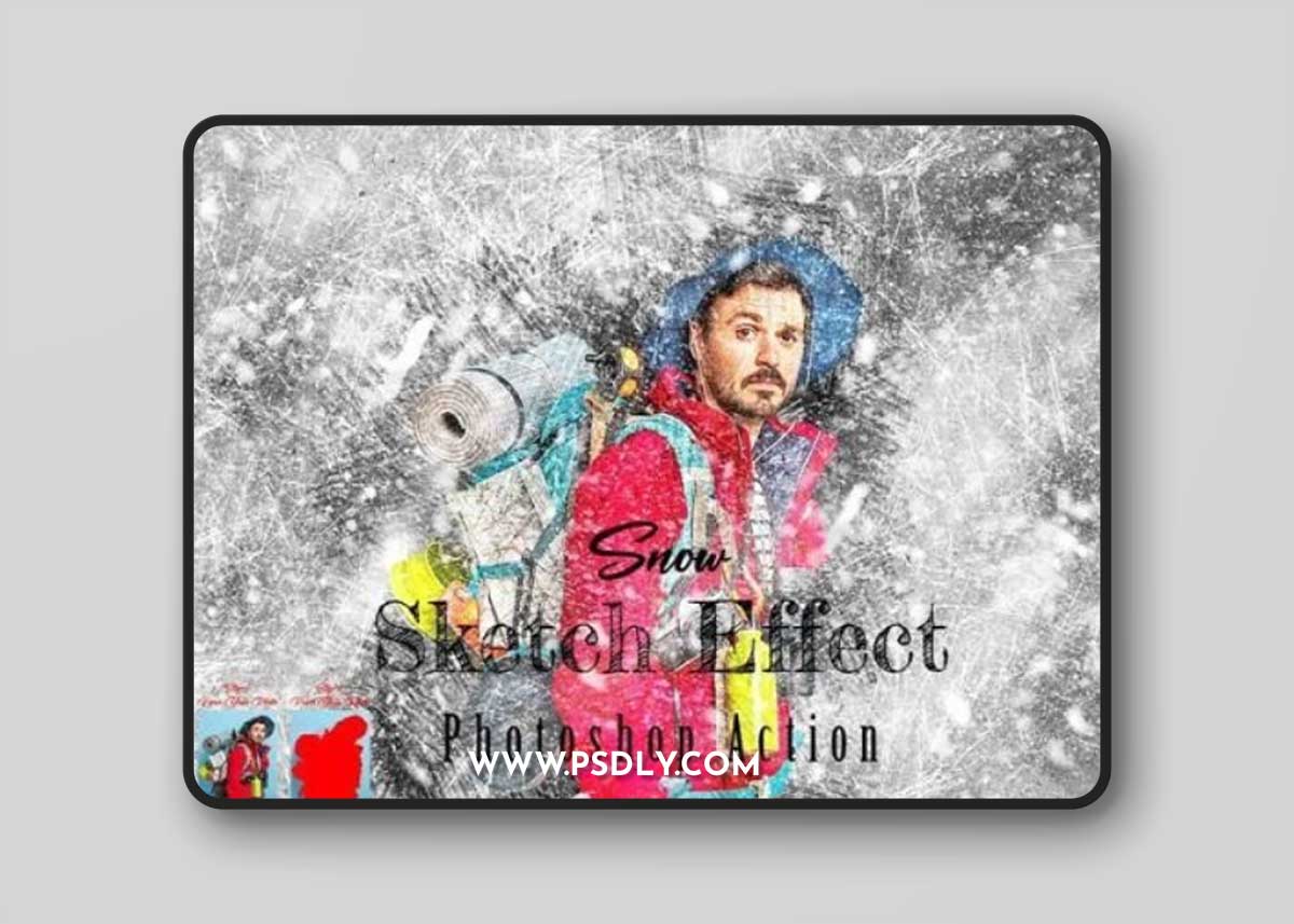 Snow Sketch Effect Photoshop Action