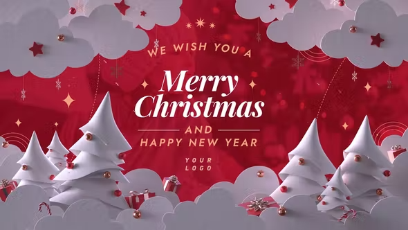 Videohive Christmas Greeting Paper Cutout 42180709