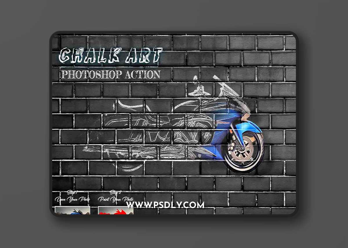 CreativeMarket - Chalk Art Photoshop Action 12164536