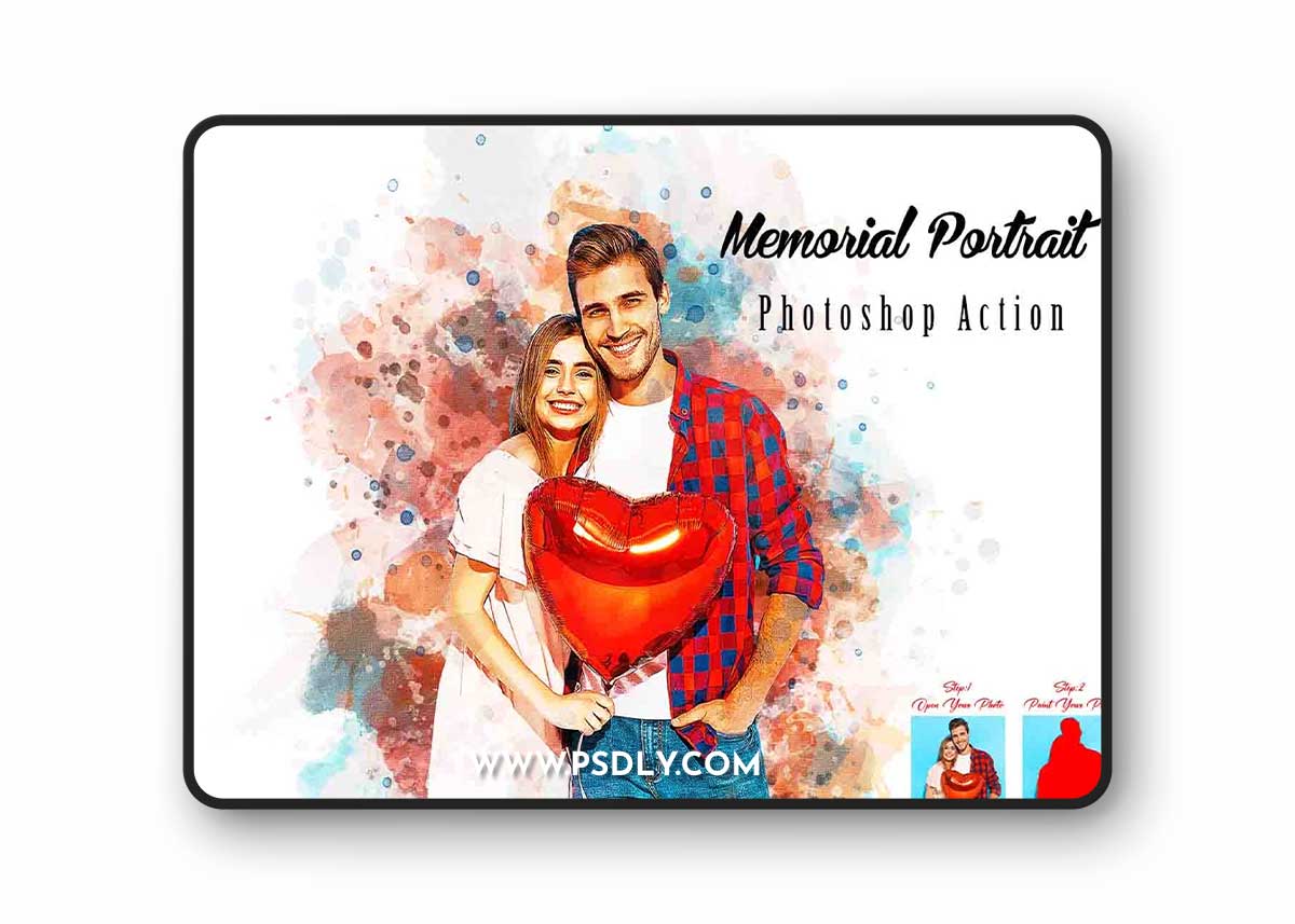 Creativemarket - Memorial Portrait Photoshop Action 12640972