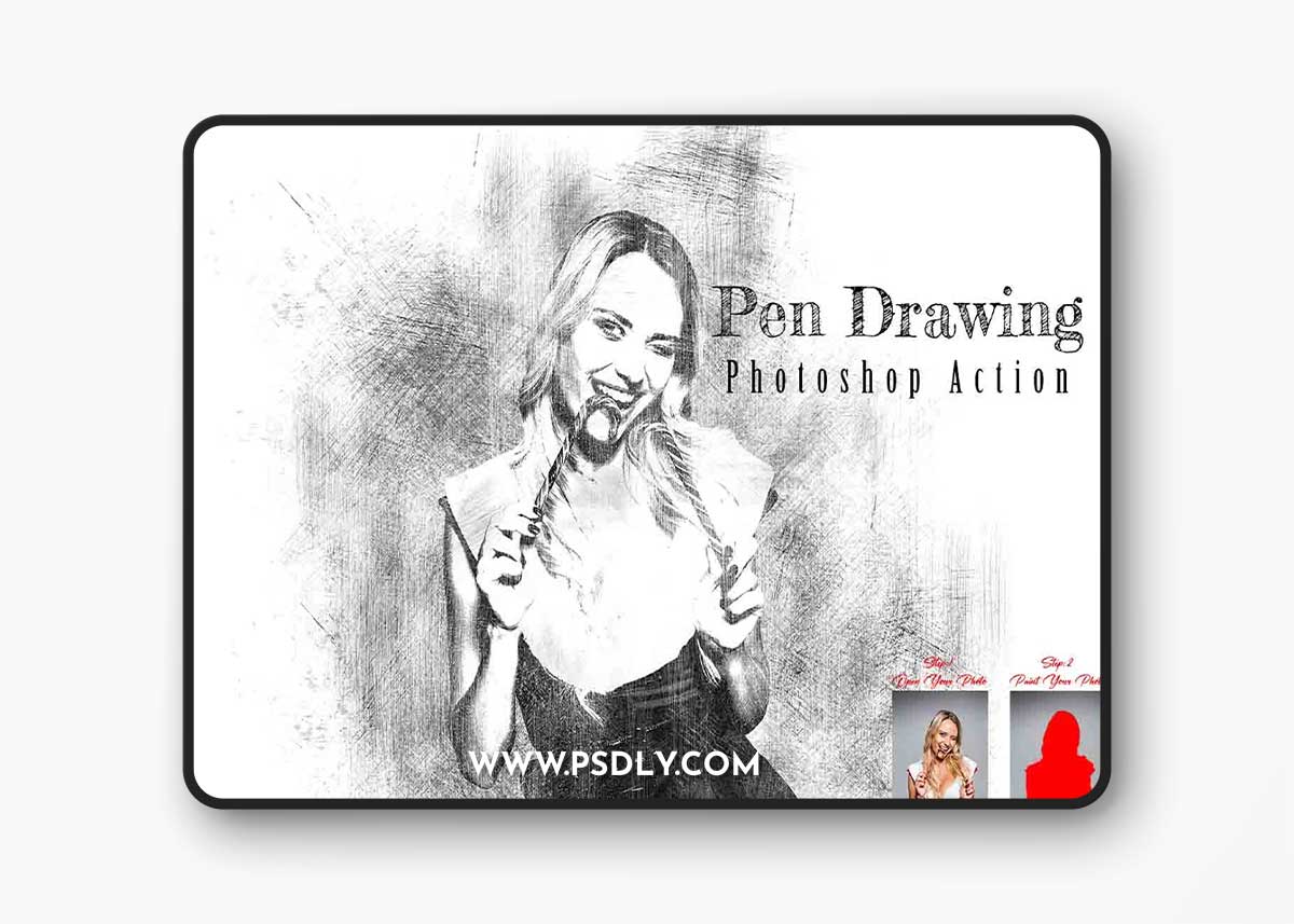 Creativemarket - Pen Drawing Photoshop Action