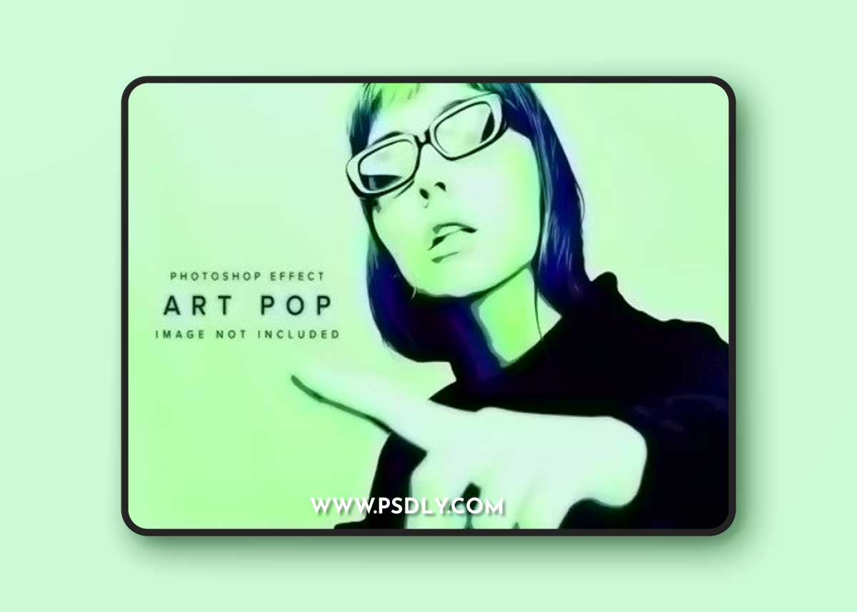 Green and Blue Art Pop PSD Photo Effect