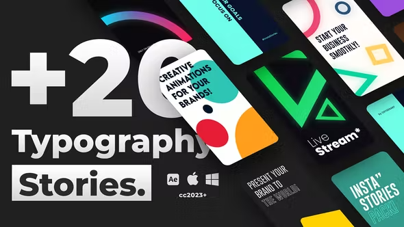 Videohive 20 Typography Instagram Stories 43116198