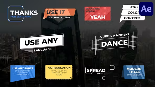 Videohive Modern Titles for After Effects 43039595