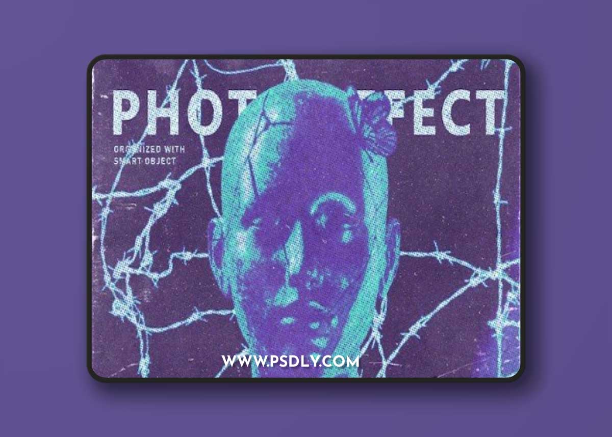 Acid color art cover photo effect