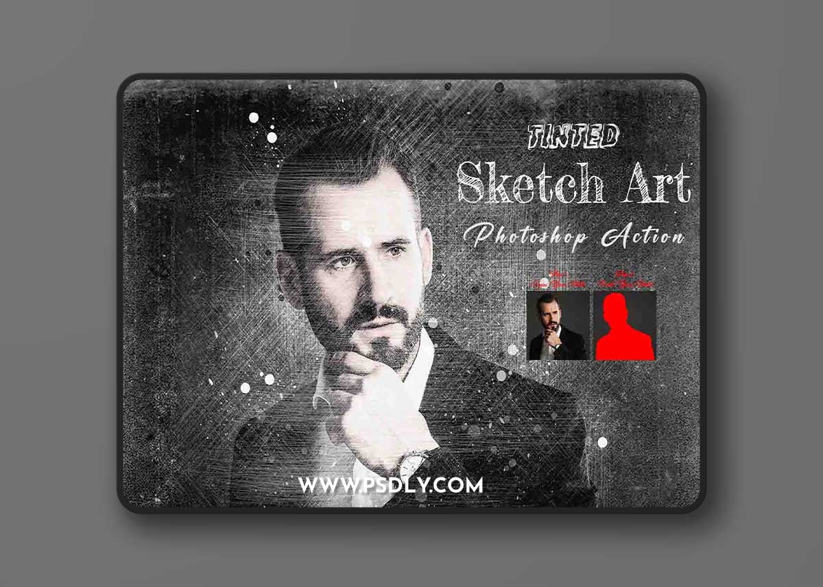 Creativemarket - Tinted Sketch Art Photoshop Action