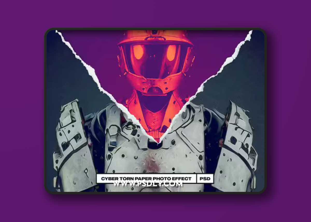 Cyber Torn Paper Photo Effect
