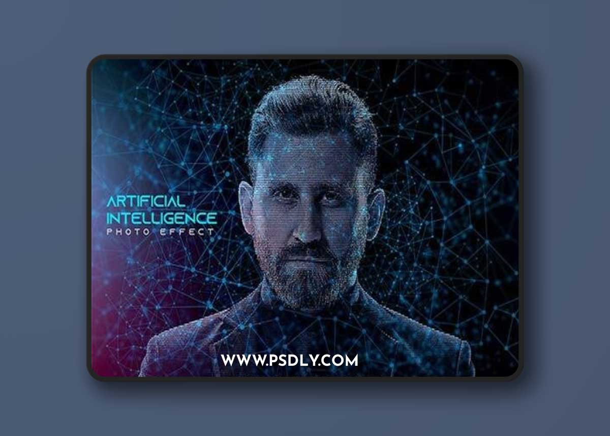 GraphicRiver - Artificial Intelligence Photoshop Effect Mockup 42587075