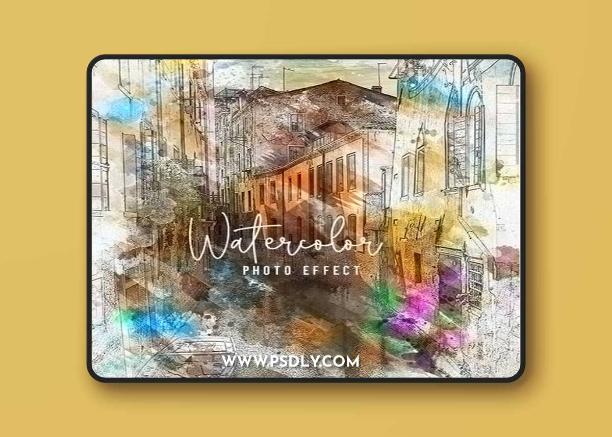 GraphicRiver - Watercolor & Sketch Painting Photoshop Mockup 40382570