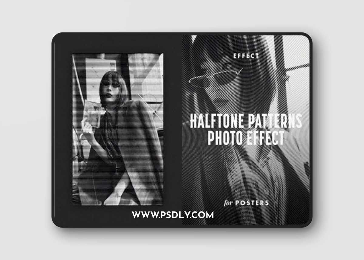 Halftone Patterns Photo Effect for Posters