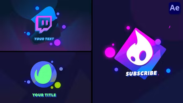 Videohive 2D Cartoon Neon Logo Animations [After Effects] 43300822