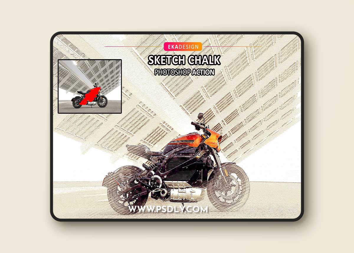 Creativemarket - Sketch Chalk Photoshop Action 6731217