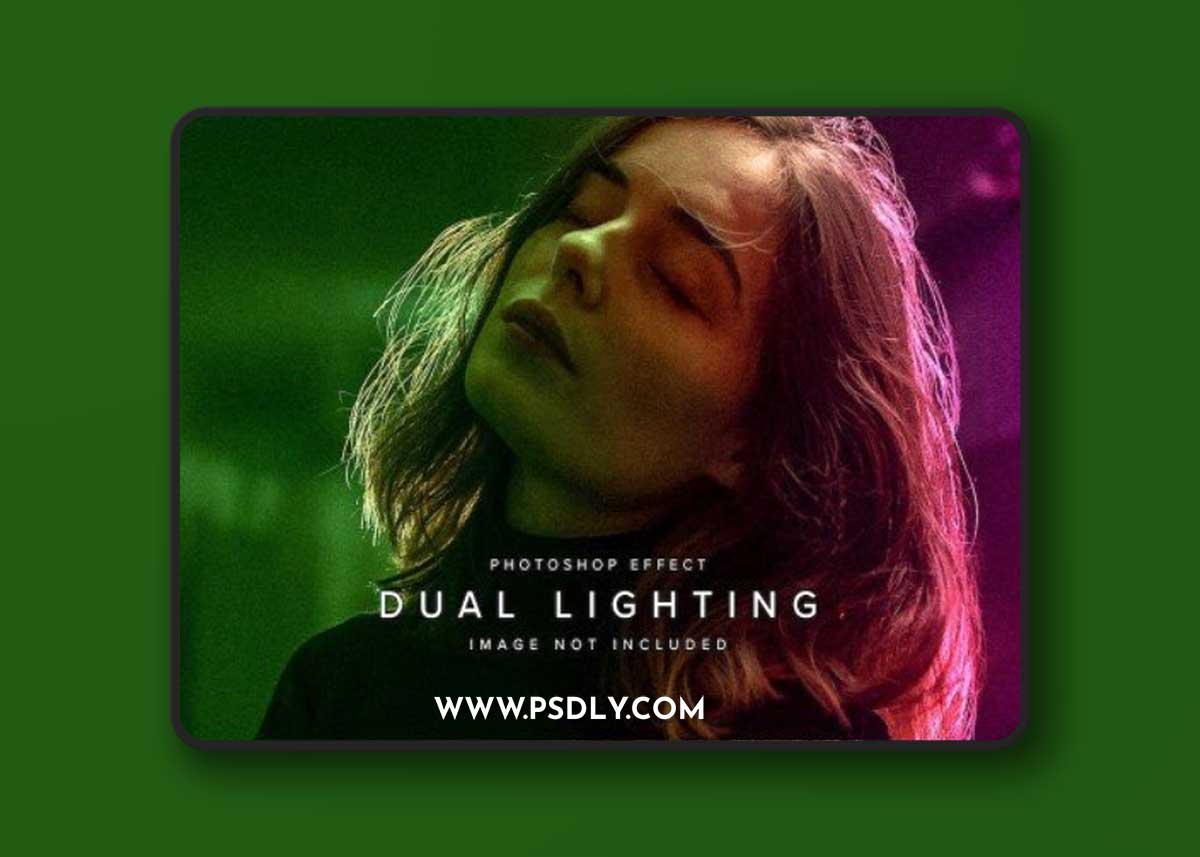 Dual lighting PSD Photo Effect Mockup