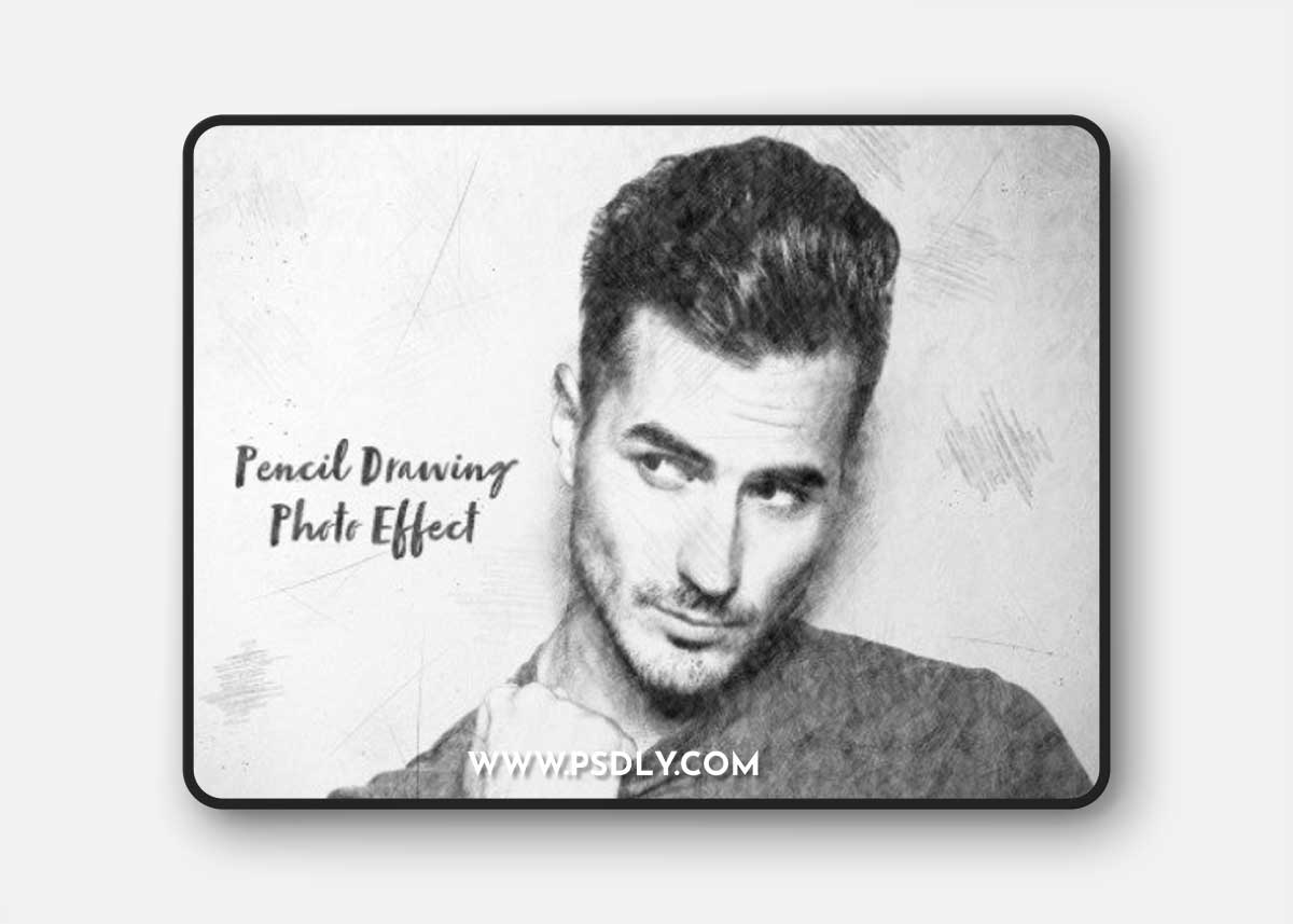 Pencil Drawing and Sketch Photo Effect Mockup