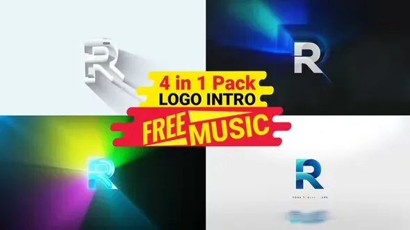 Videohive Minimal Logo intro Pack 4 in 1 logo Opener logo animation free music 44453633