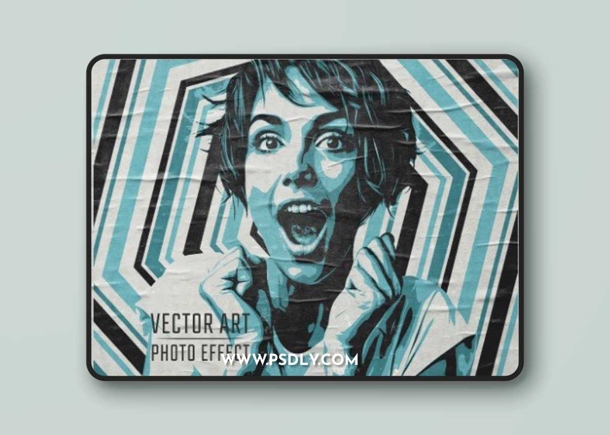 Vintage vector art retro photo effect mockup 540340861