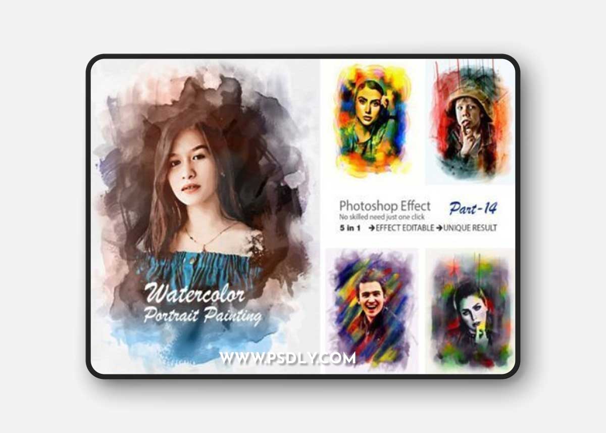 Watercolor Portrait Painting Photo Effect
