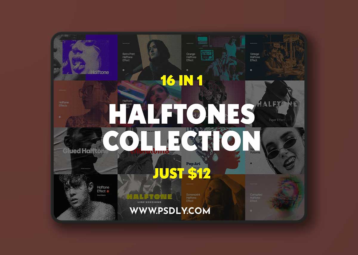 Сreativemarket - 16 in One: Halftones Collection 12715538