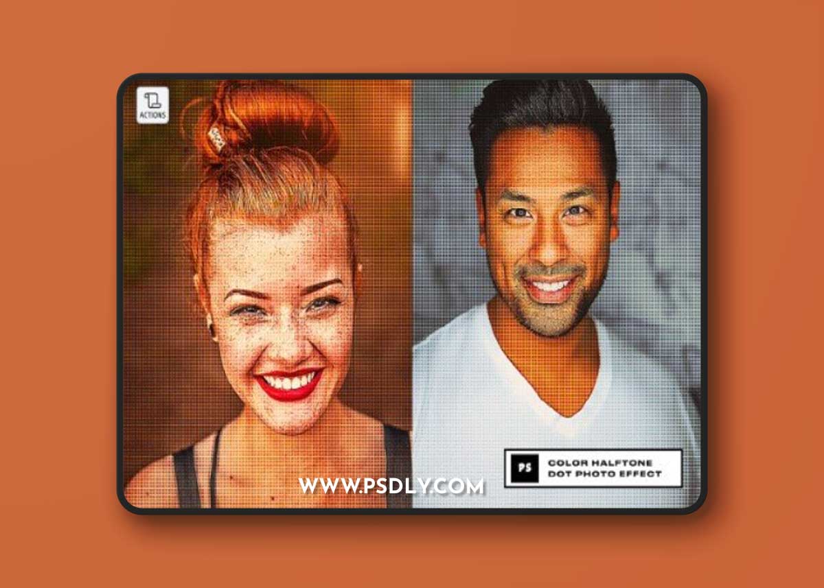 Color Halftone Dot Photo Effect