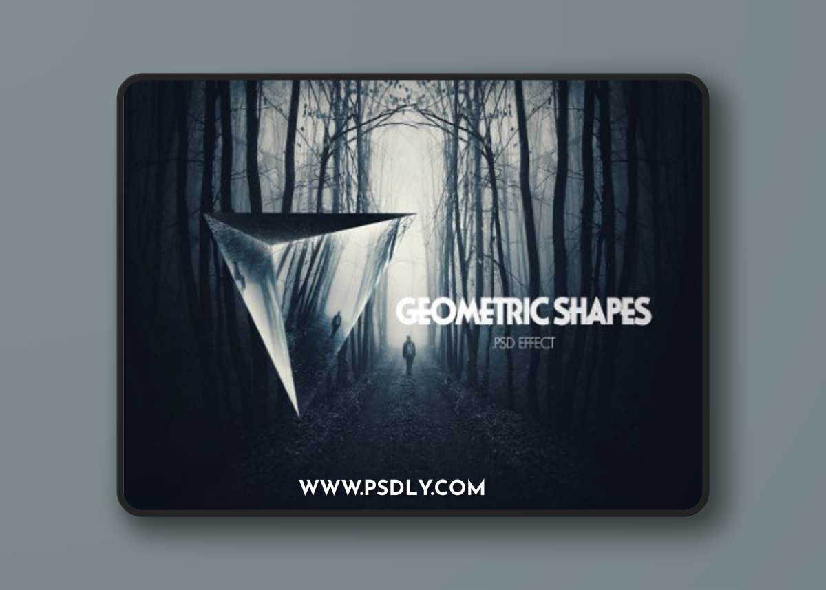 Geometric Mirror Photo Effect Mockup 396398744