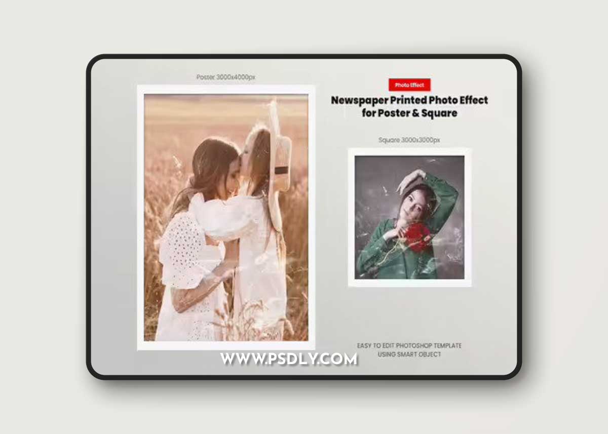 Newspaper Printed Photo Effect