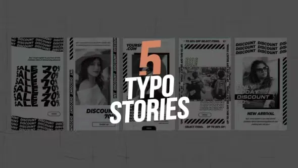 Videohive 5 Typo Stories 45045657