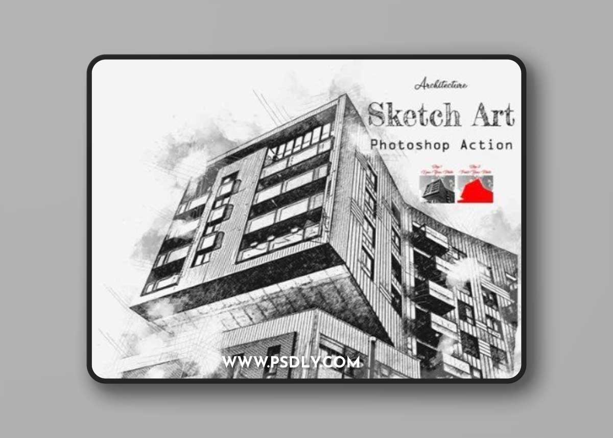 Architecture Sketch Art Photoshop Action