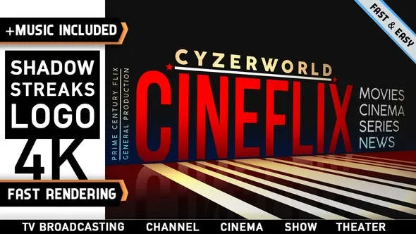 Videohive Logo Shadow Streaks - Theater Cinema Stage 45483131