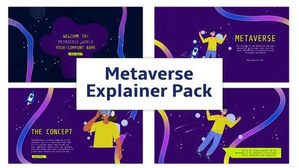 Videohive Space Metaverse Explainer Animation Scene Pack 45686957