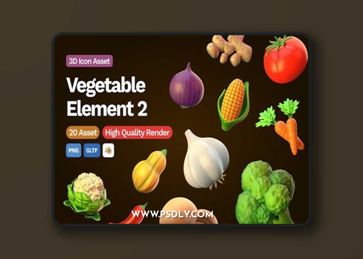 3D Vegetable Element Icon Vol 2 TJYCJ2X