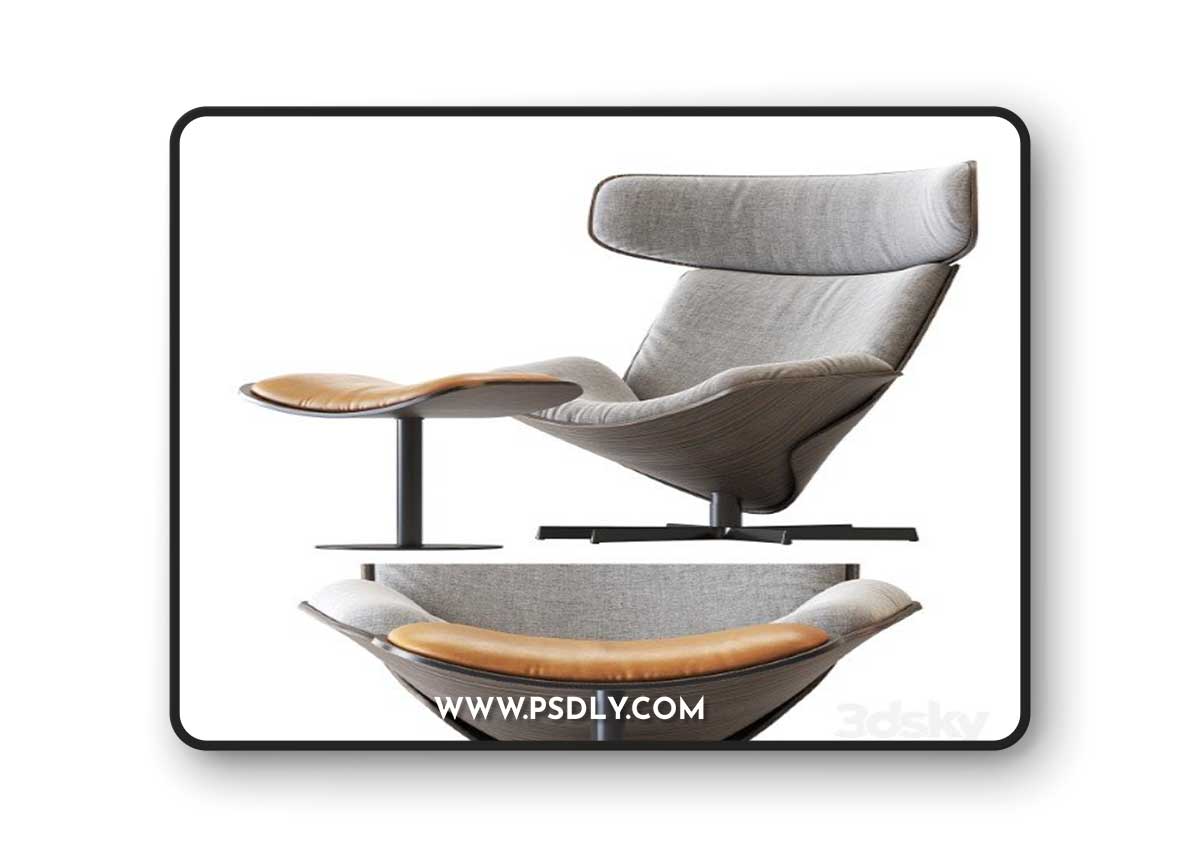 Almora B&B Italia Armchair and Footrest