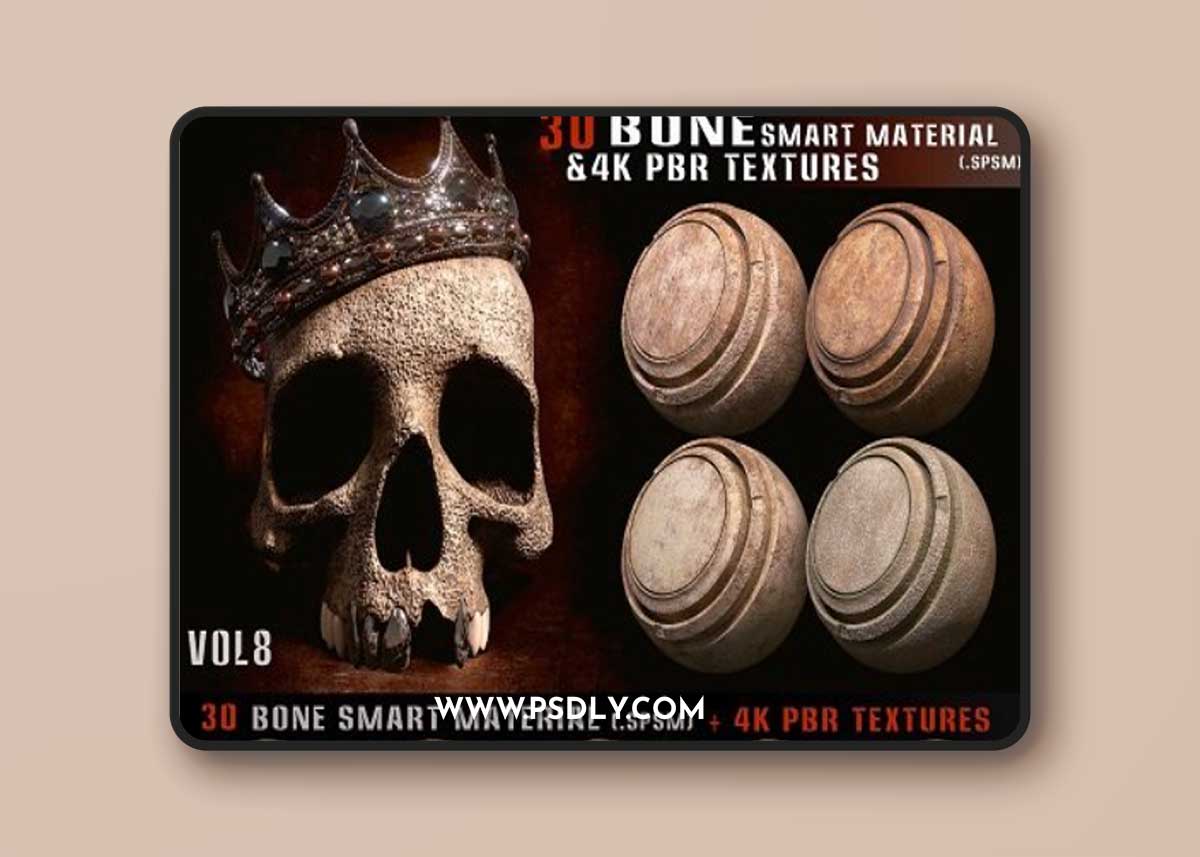 ArtStation - 30 Bone smart material + 4k PBR textures