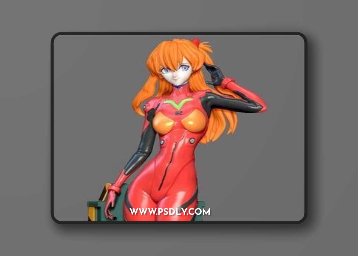 Asuka Langley Plug Suit Evangelion Anime Character Pretty Girl – 3D Print Model