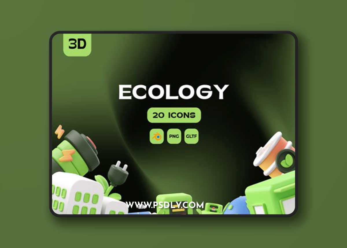Ecology 3D Illustration Ui8.net