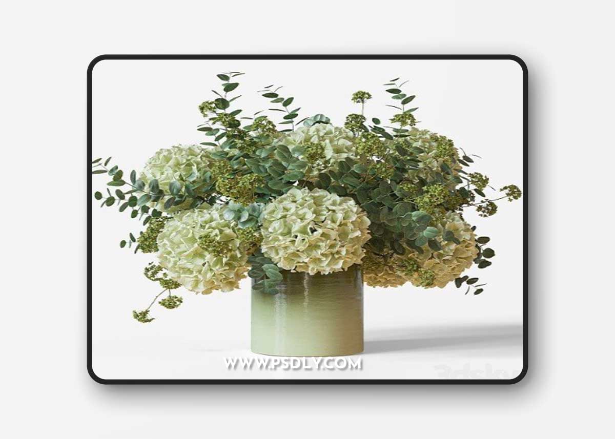Flower Set 051 Green Hydrangea