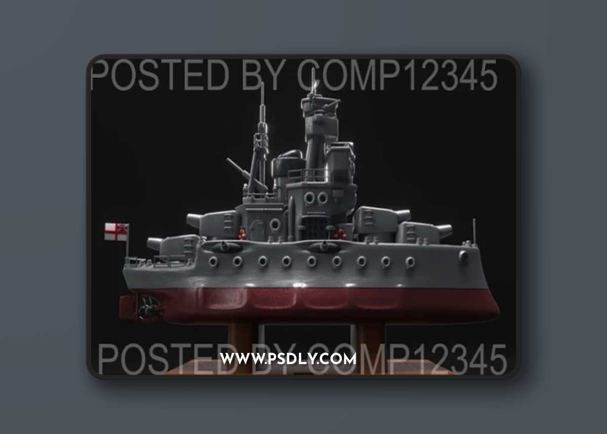 HMS Royal Oak - Battle for the Atlantic – 3D Print Model