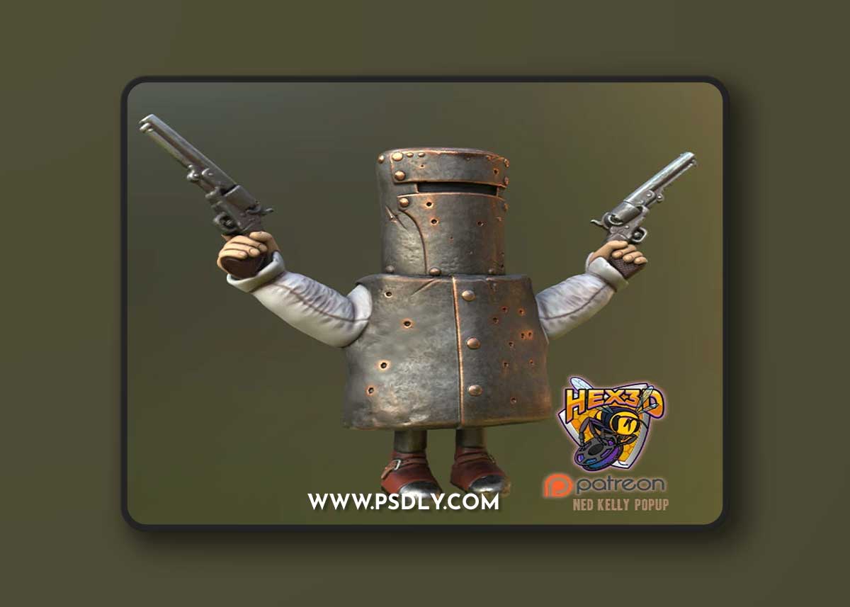 Hex3D - NedKelly Popup – 3D Print Model