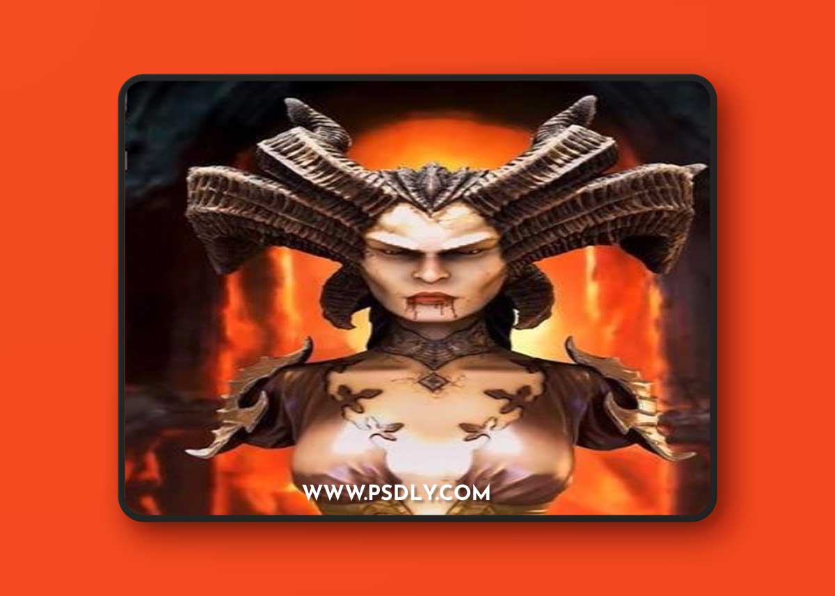 Lilith Diablo Bust – 3D Print Model