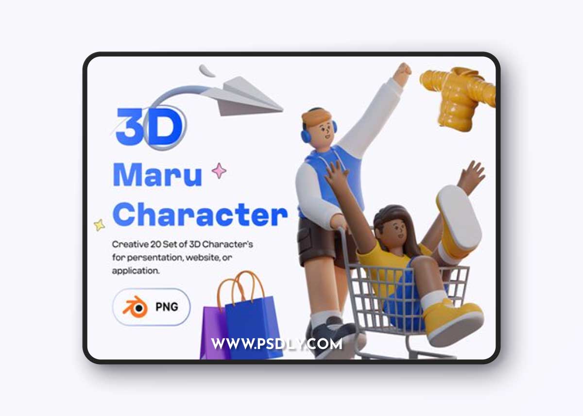 Maru 3D Characters Ui8.net
