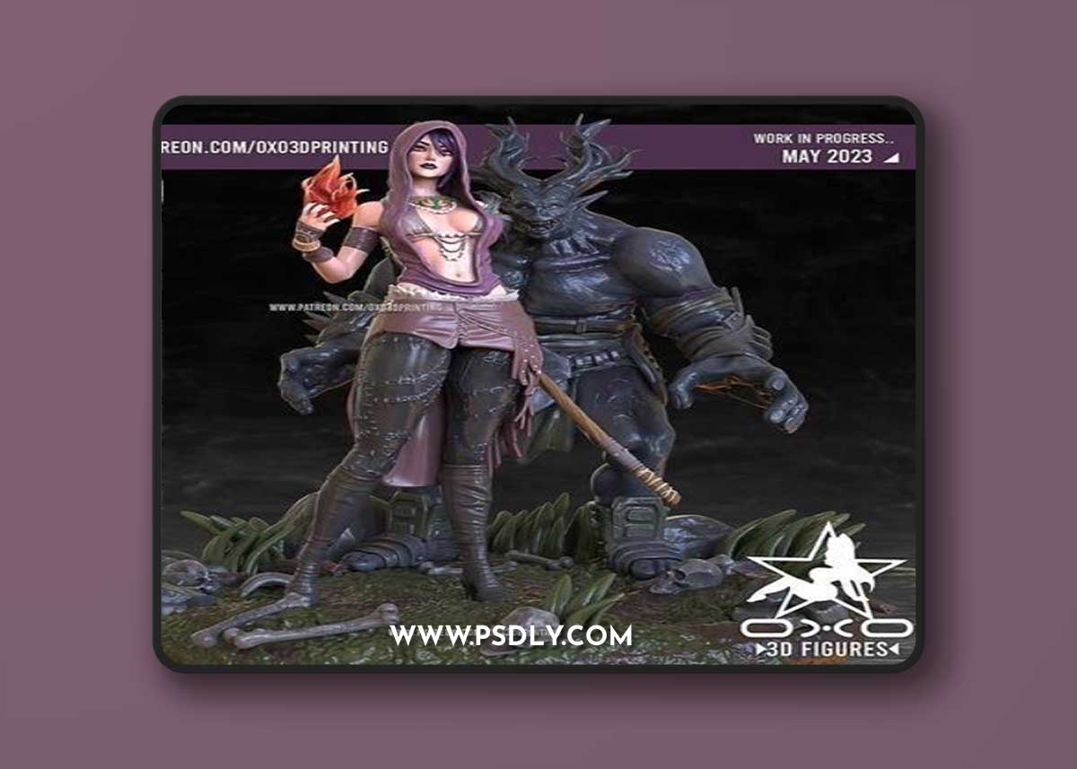 OXO3D - Morrigan and Ogre from Dragon Age – 3D Print Model