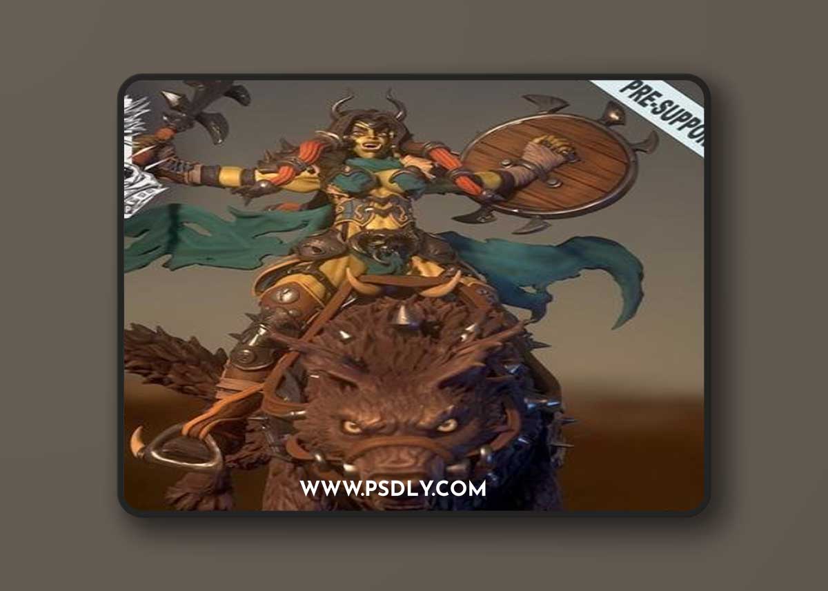 Doshret Female Orc Warg Rider – 3D Print Model