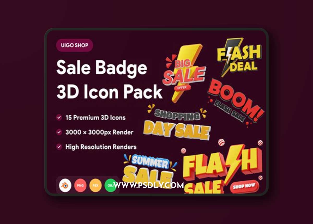 Sale Badge 3D Word Icon Ui8.net