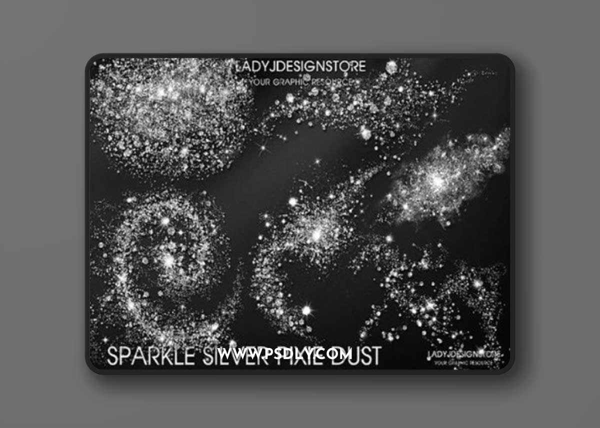 Silver Pixie Dust Overlays Clipart